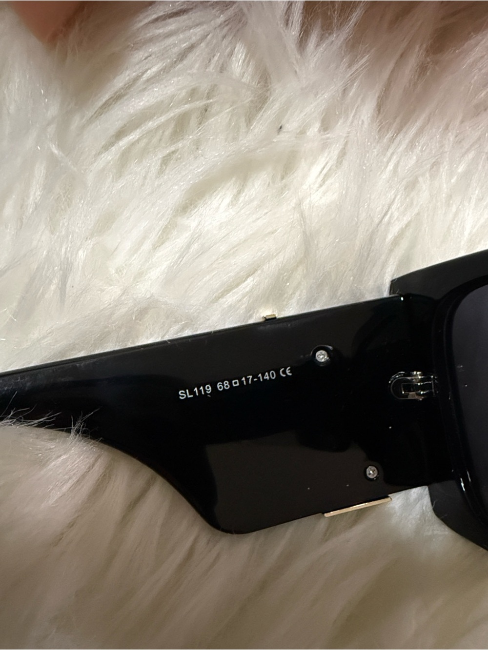 Saint Laurent Black Oversized Square Sunglasses with Gold YSL Emblem - Picture 4 of 4